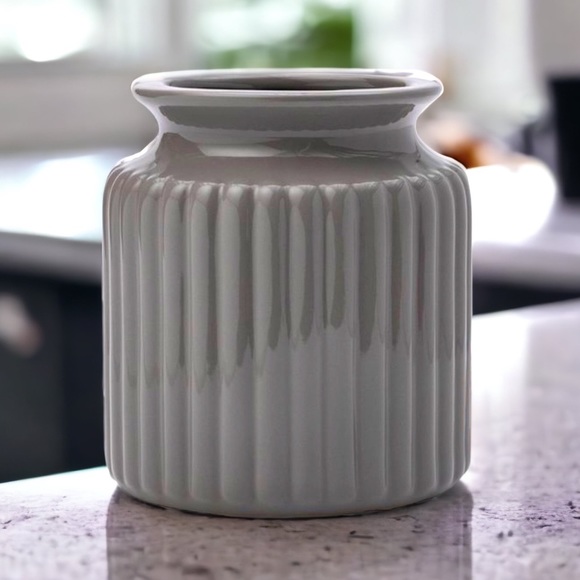 Threshold Accents Threshold Gray Ribbed Stoneware Canister Poshmark